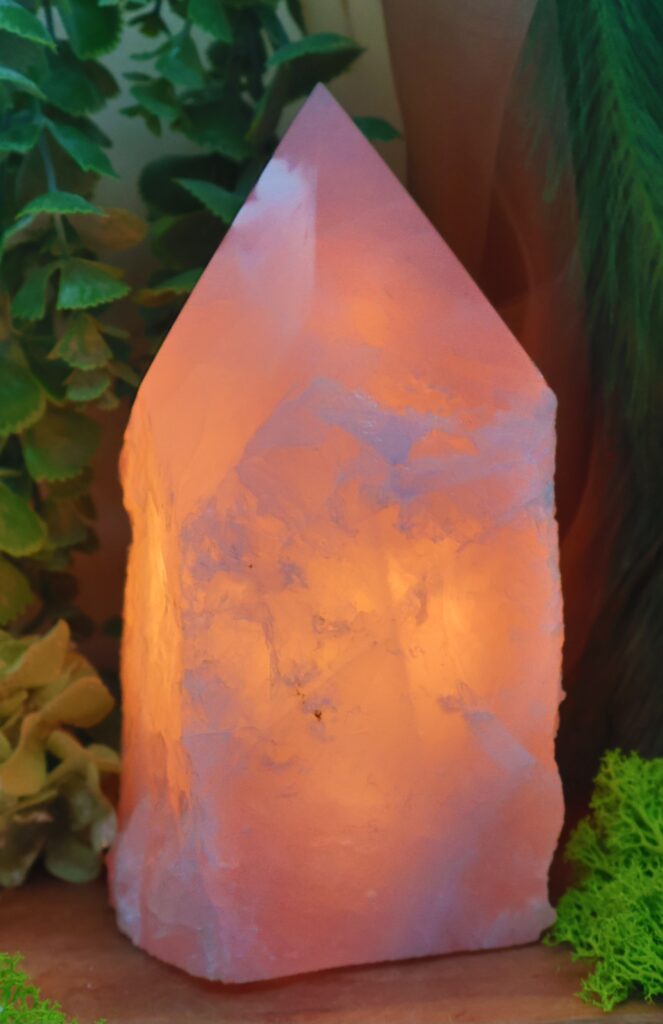 2636a rozenkwarts lamp geslepen punt Stones of nature