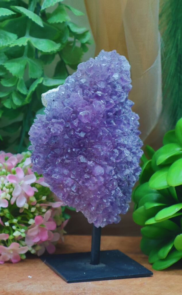 2661a ruwe amethist op voet Stones of nature