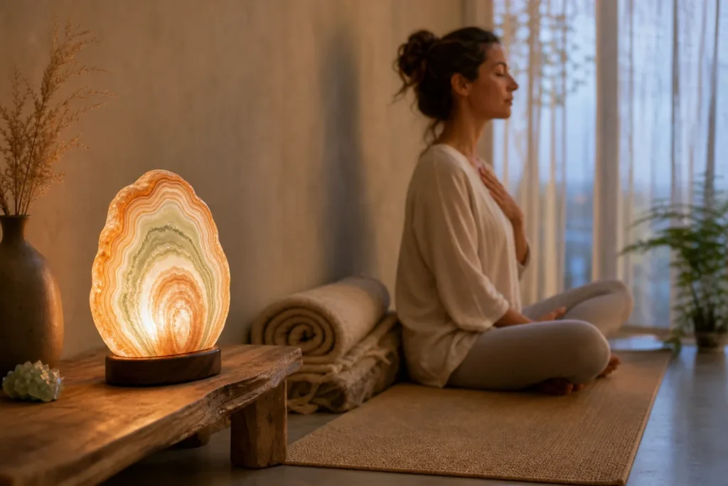 agaat lamp voor yogaruimte