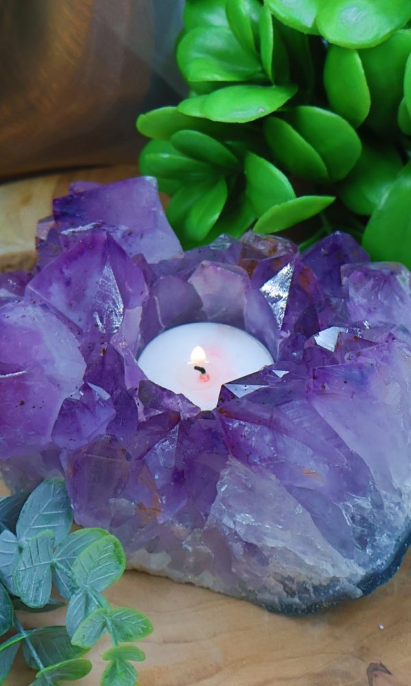 Amethist waxine licht