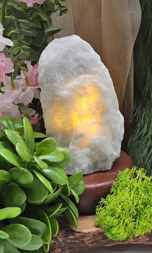 Blauwe Calciet lamp op voet