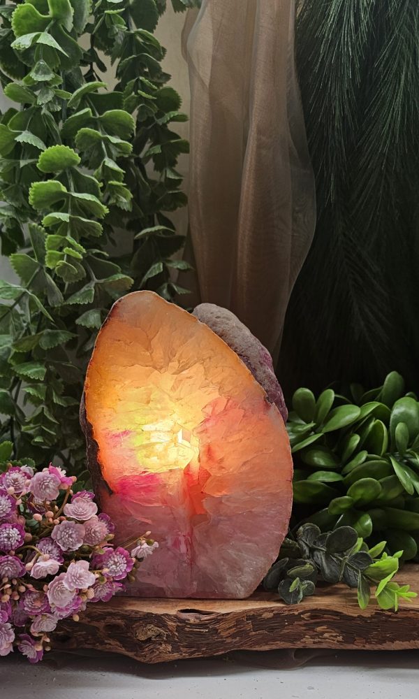 Roze agaat Lamp