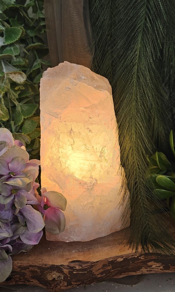 Ruwe rozenkwarts lamp