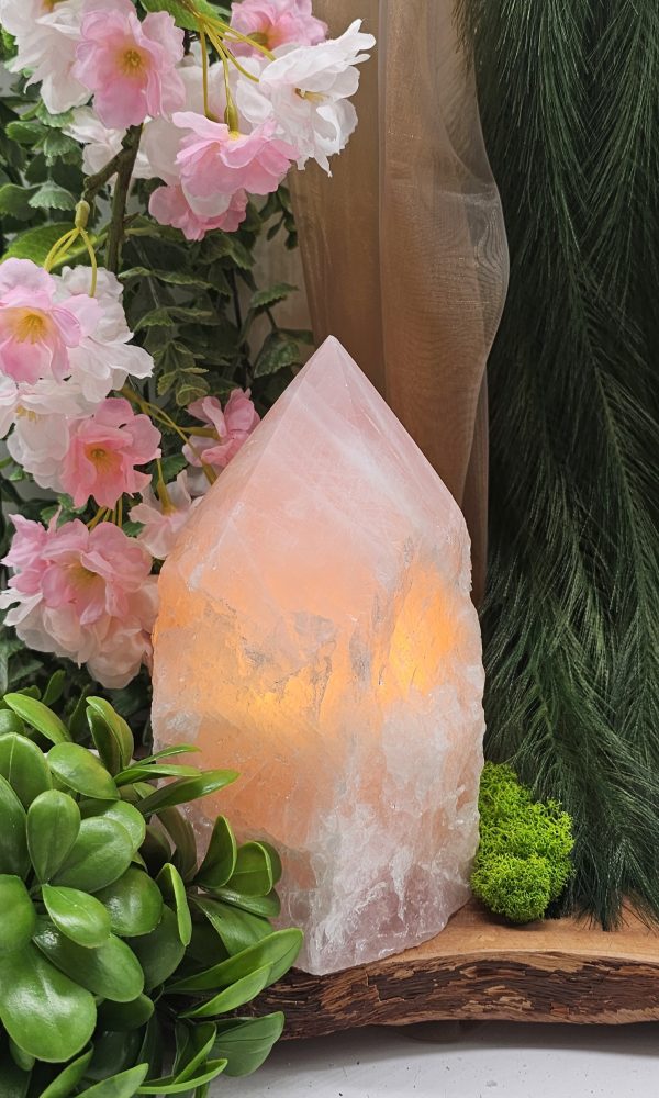 Rozenkwarts Lamp met gepolijste punt